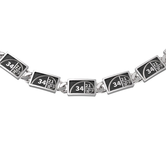 Golden Ratio Fibonacci Sequence Sterling Silver Bracelet