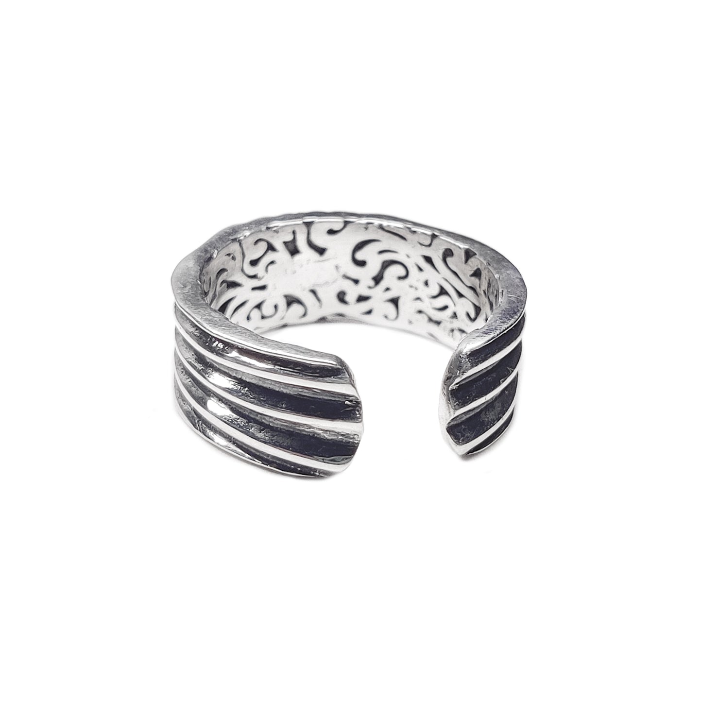 Anillo de plata con banda masónica de la masonería Providencia, triángulo delta radiante, ojo que todo lo ve