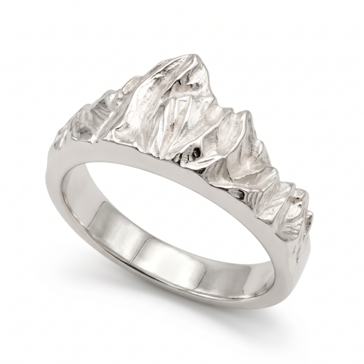 Mont Blanc Inspired Mountain Silver Ring