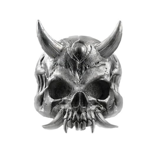 Hannya Mask Skull Huge Men's Ring Silver 925