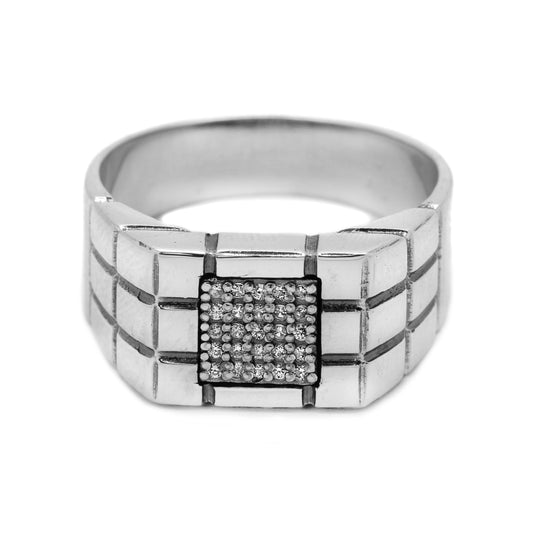 Klasické pánské Signet Silver 925 se zirkony