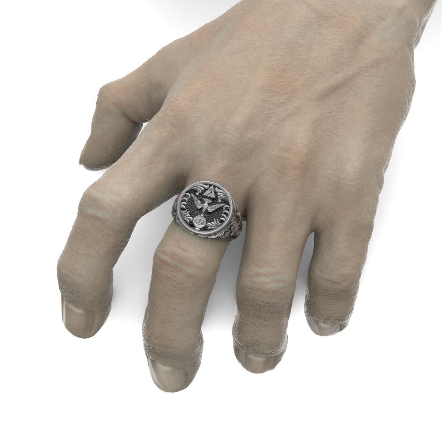 Thelema Ring – a handcrafted sterling silver occult signet ring featuring the Eye of Horus, the Hexagram, and the Holy Grail. This esoteric ring is inspired by Thelemic philosophy and designed for those who value spiritual meaning in fine jewelry. Perfect for occult lovers, mystics, and collectors of symbolic silver rings. This piece resonates with initiates and seekers walking the path of O.T.O., honoring the legacy of Crowley and the mysteries of the Law.
by INDIGO JEWELRY www.indigo.jewelry