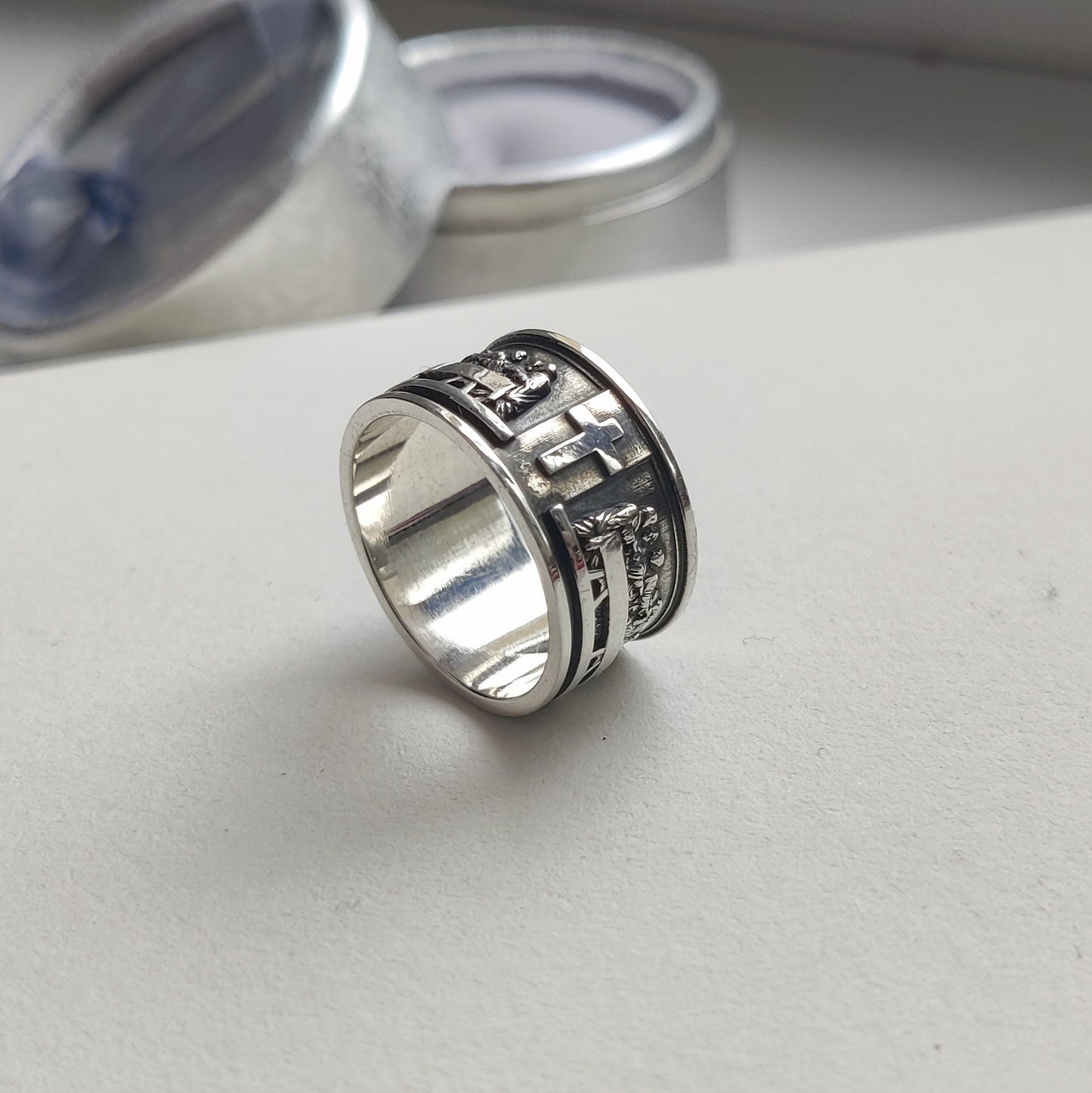 The Last Supper of Jesus Christ Silver Band Ring
