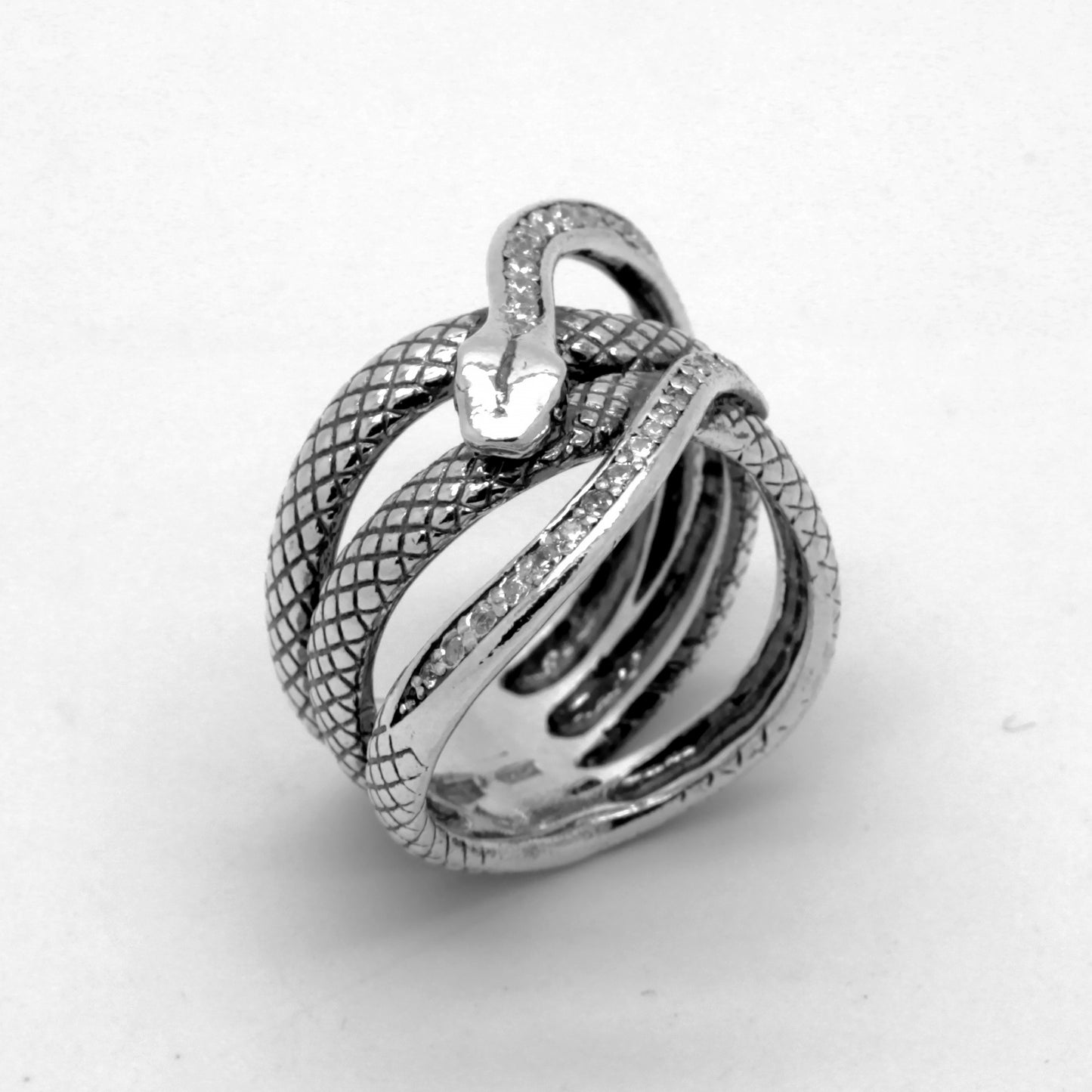 Snake Ring with White Eyes – Sterling Silver Serpent Jewelry for Women, Zodiac Inspired, Mystical Witchy Gift, Adjustable Design
◆ Elegant, mystical, and full of symbolism — this sterling silver snake ring is a striking piece of jewelry that wraps delicately around your finger. Featuring shimmering white zircon eyes, the serpent becomes a guardian of wisdom, transformation, and feminine power. Inspired by ancient myths and nature’s mystery, this handcrafted ring is perfect for those who embrace their intui