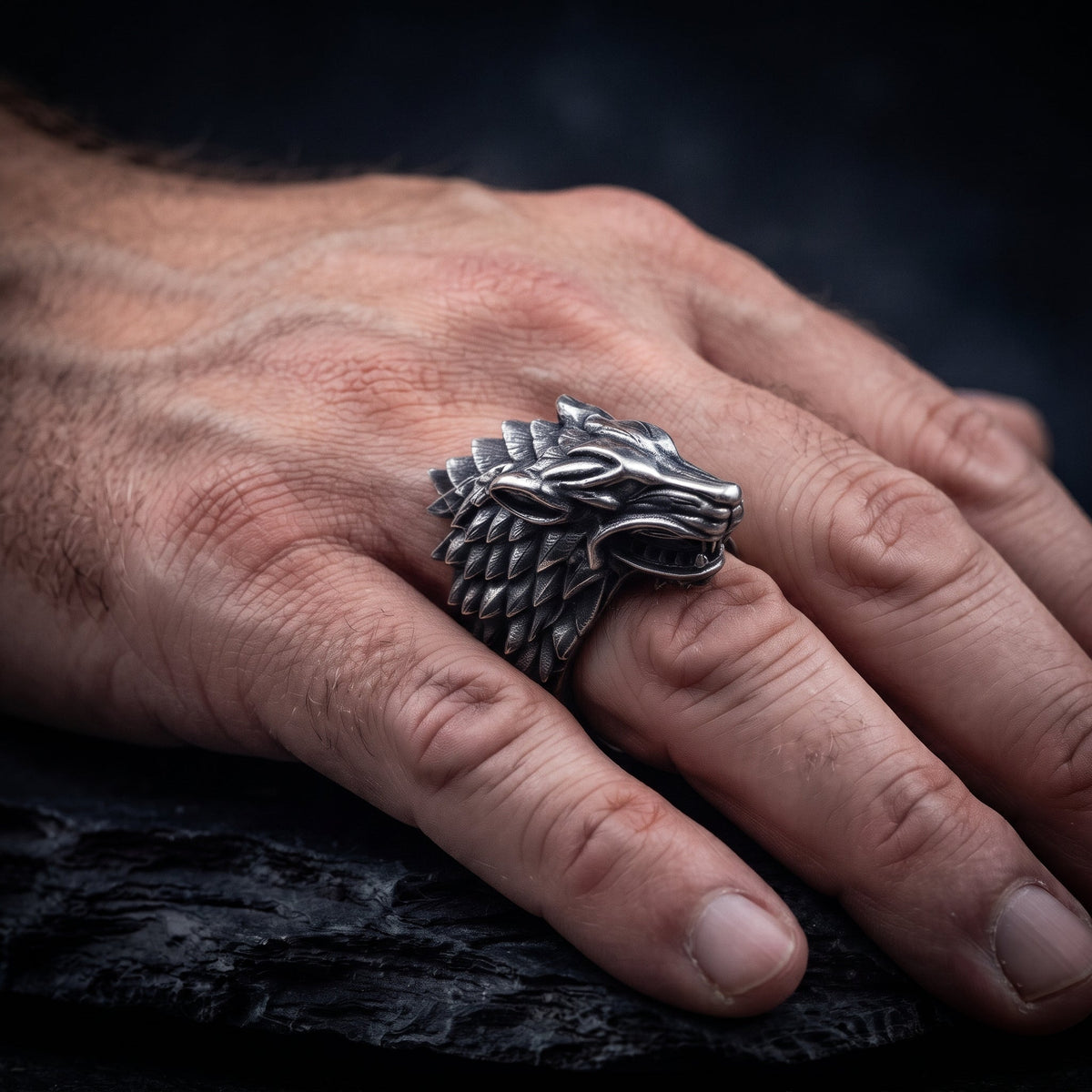 House of Stark Game of Thrones Wolf Men's Signet Ring