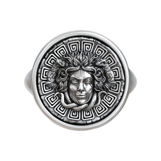 Gorgon’s Gaze Medusa Silver Signet Ring