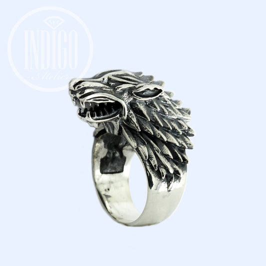 House Stark Game of Thrones Wolf Men's Ring Silver 925
