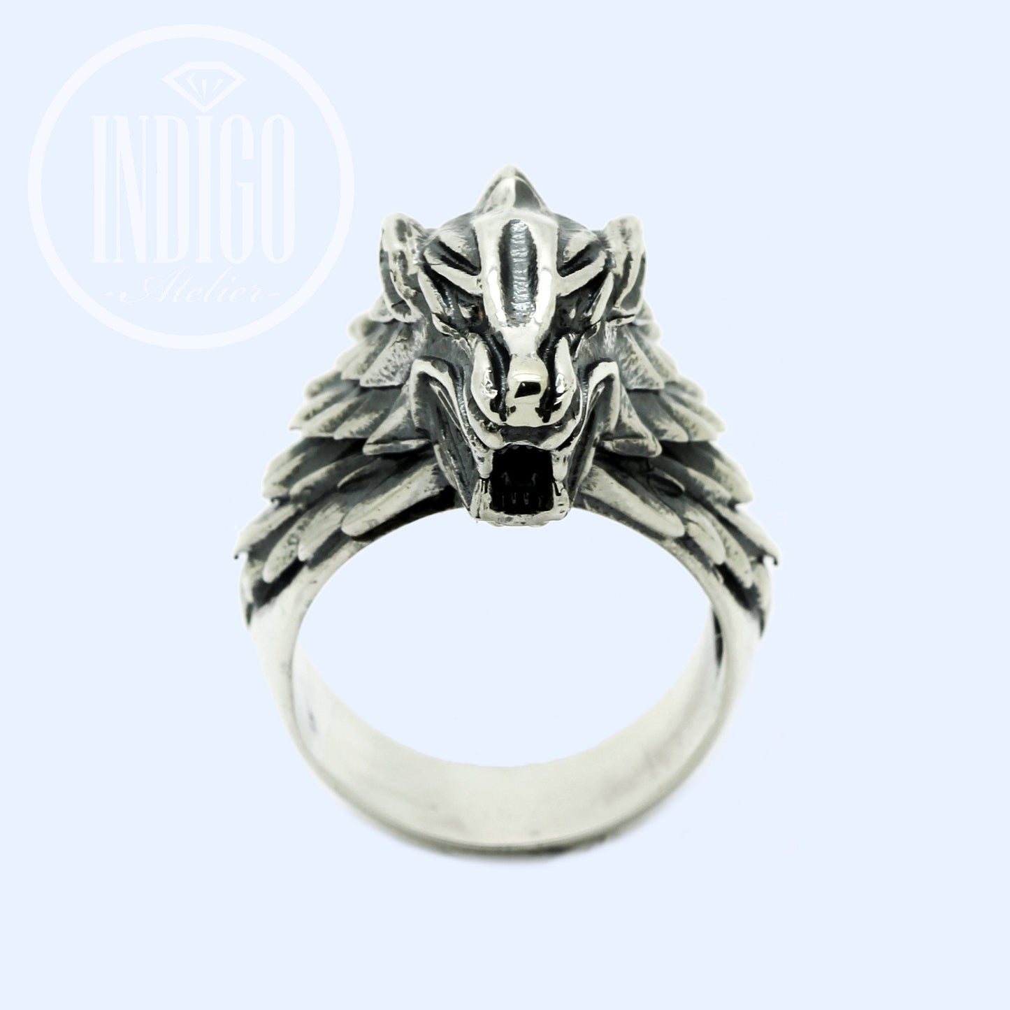 Anillo de plata 925 para hombre de la Casa Stark, Juego de Tronos, Lobo