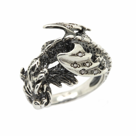 Dračí prsten Falkor the Luck se zirkony Silver 925