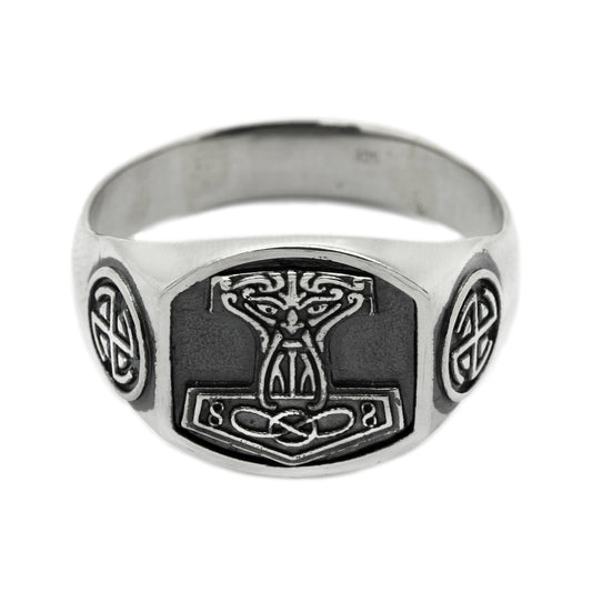 Prsten Thors Hammer Mjolnir Mjölnir Sterling Silver
