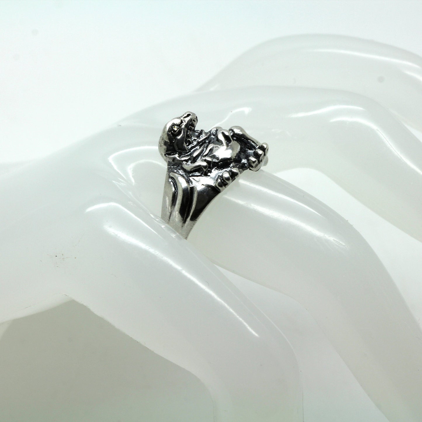 Anillo unisex de dinosaurio Jurassic Park en plata 925