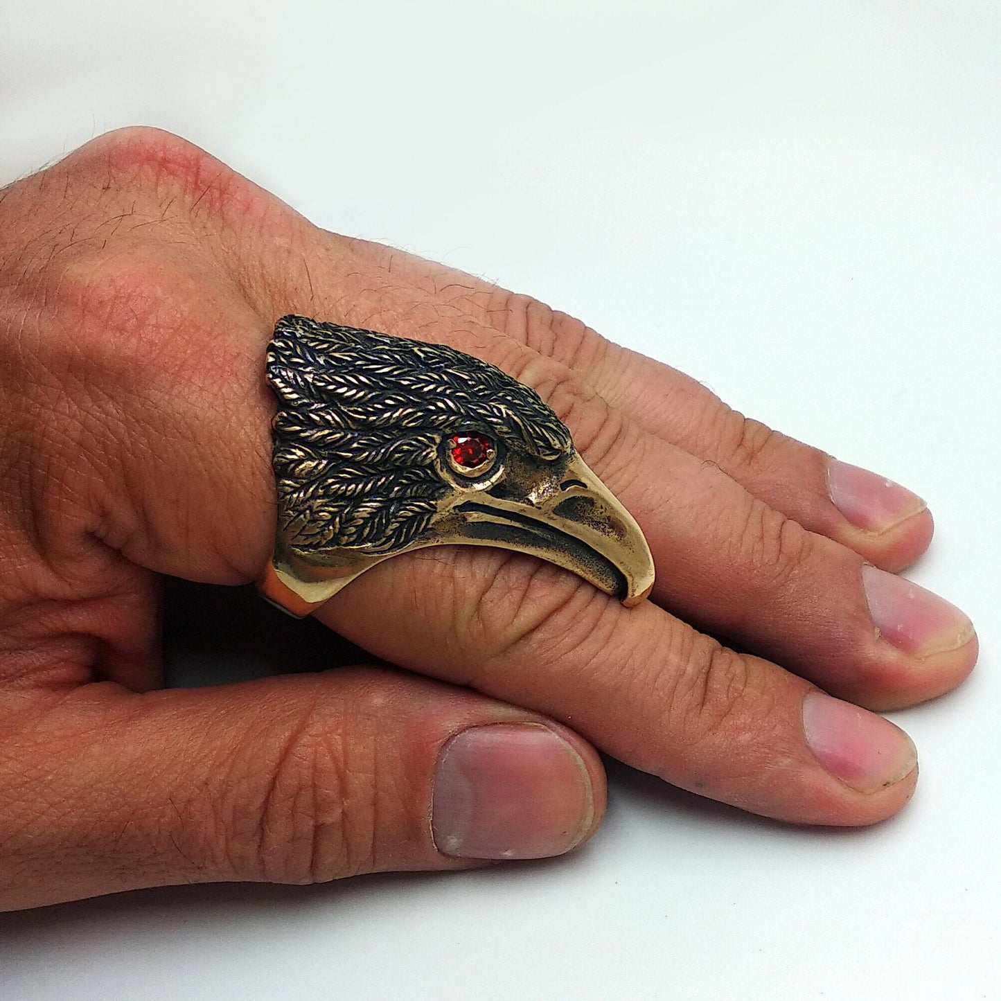 Huge Craw Ring Black Raven Silver 925