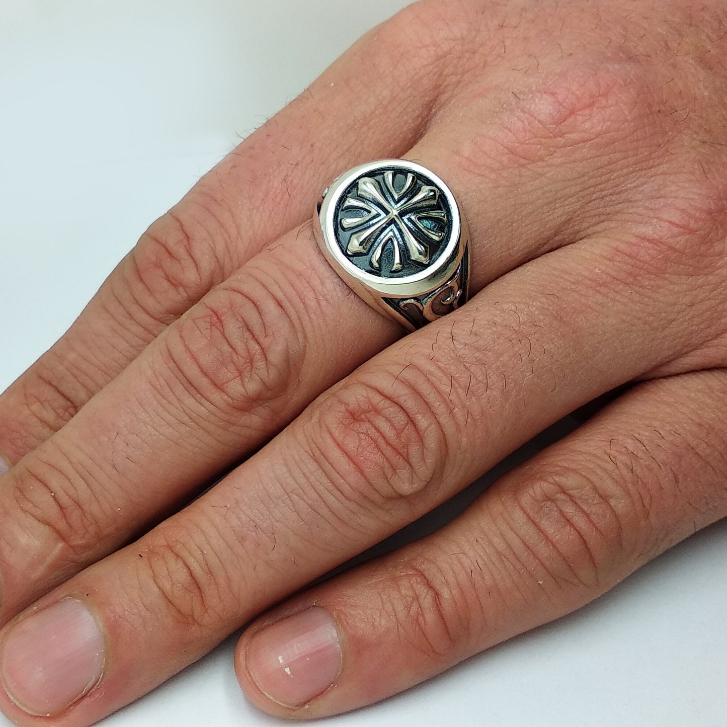 Anillo de la Cruz Cardenal de San Carlos Borromeo en Plata 925