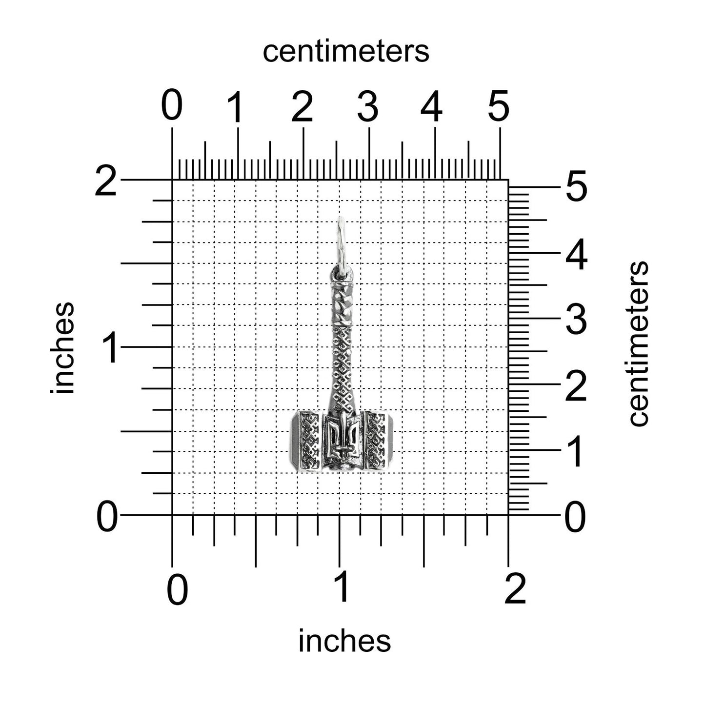 Colgante para hombre Martillo Tryzub Plata 925