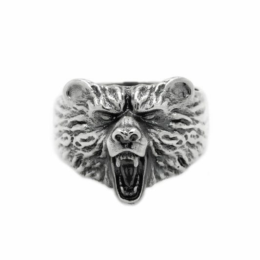 Bear Mens Ring Sterling Silver 925