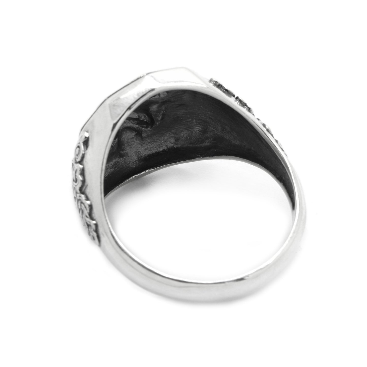 Anillo de plata de ley 925 con adorno celta del zodíaco del león para hombre