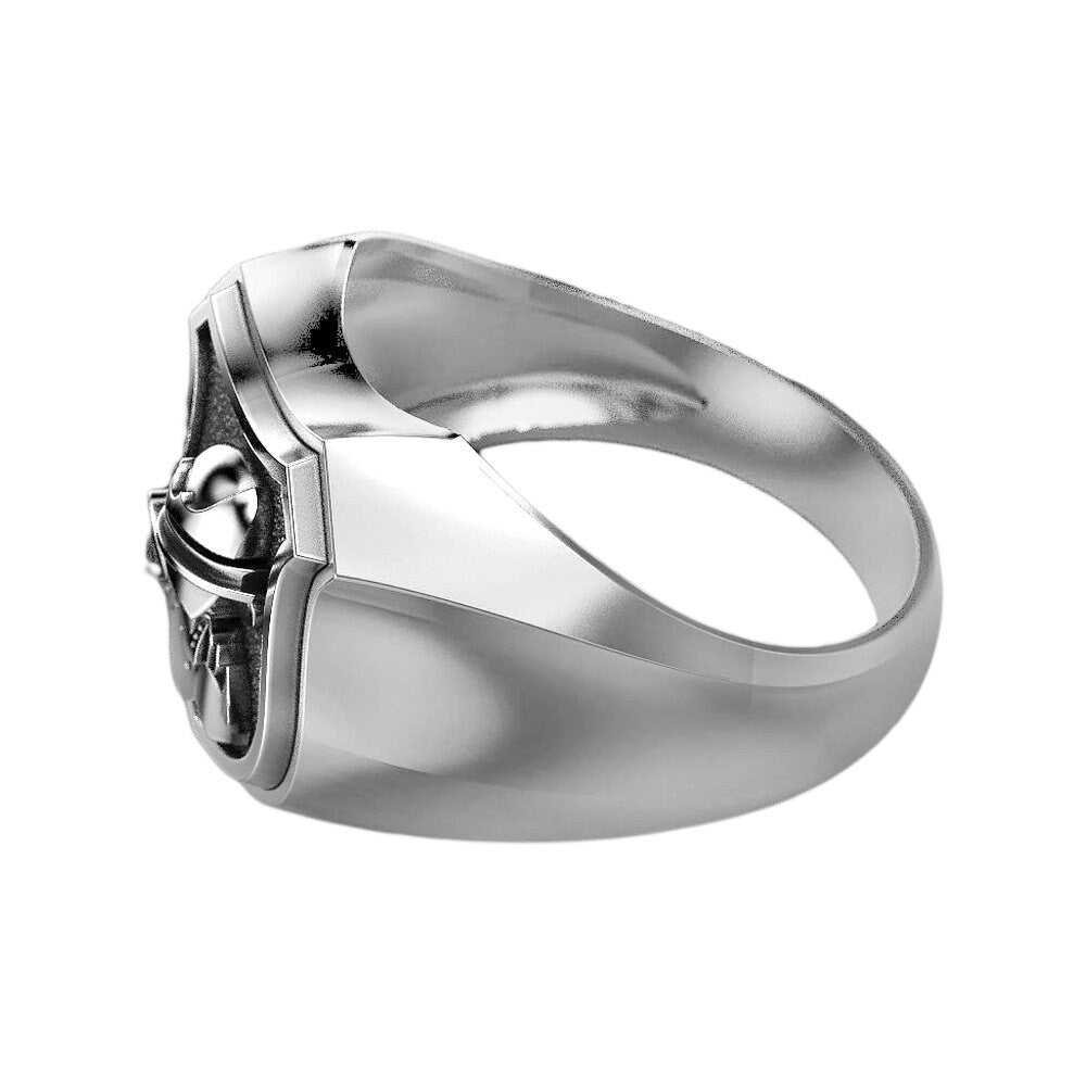 Anillo de caballero medieval para hombre en plata 925
