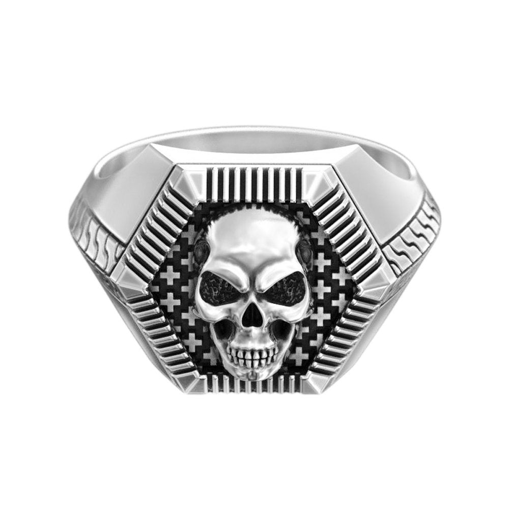 Sello de calavera para hombre en plata 925 o oro de 14 quilates
