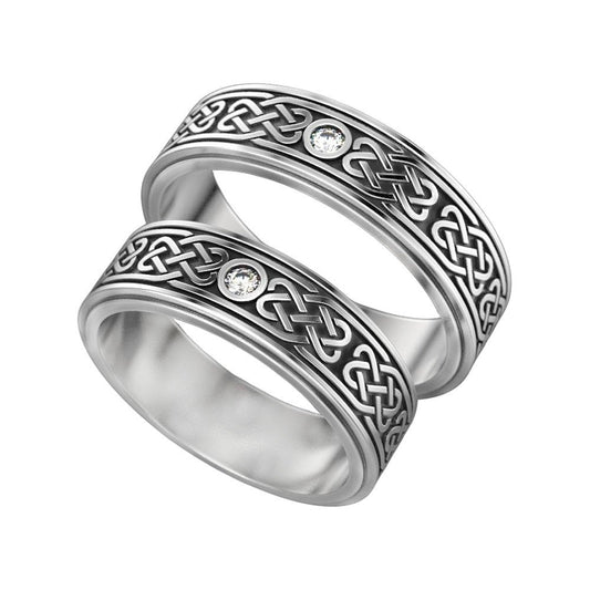 Celtic Ornament Engagement Sterling Silver Ring