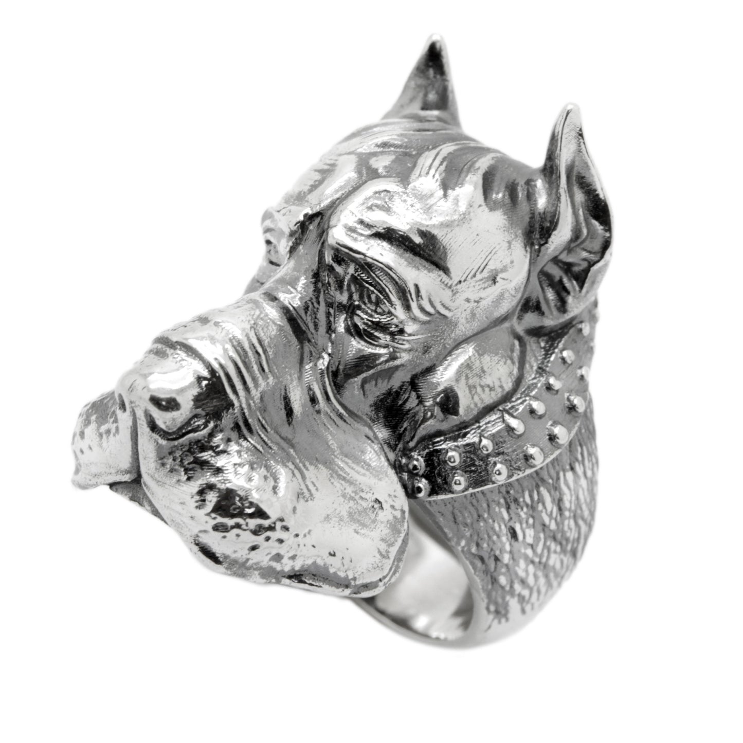 Anillo de plata 925 para hombre con la raza de perro Gran Danés