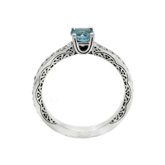 Perfect Womens Ring with Genuine Topaz Sterling Silver 925 - Promise ring