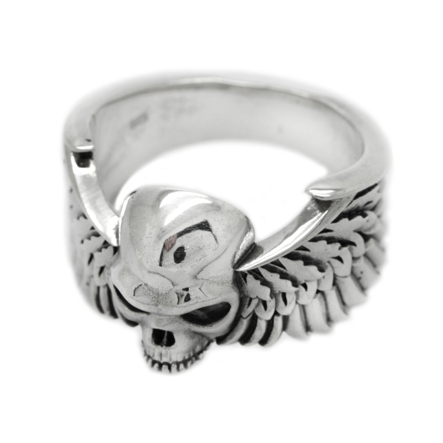 Ring mit Totenkopf und Flügeln, Sterlingsilber 925