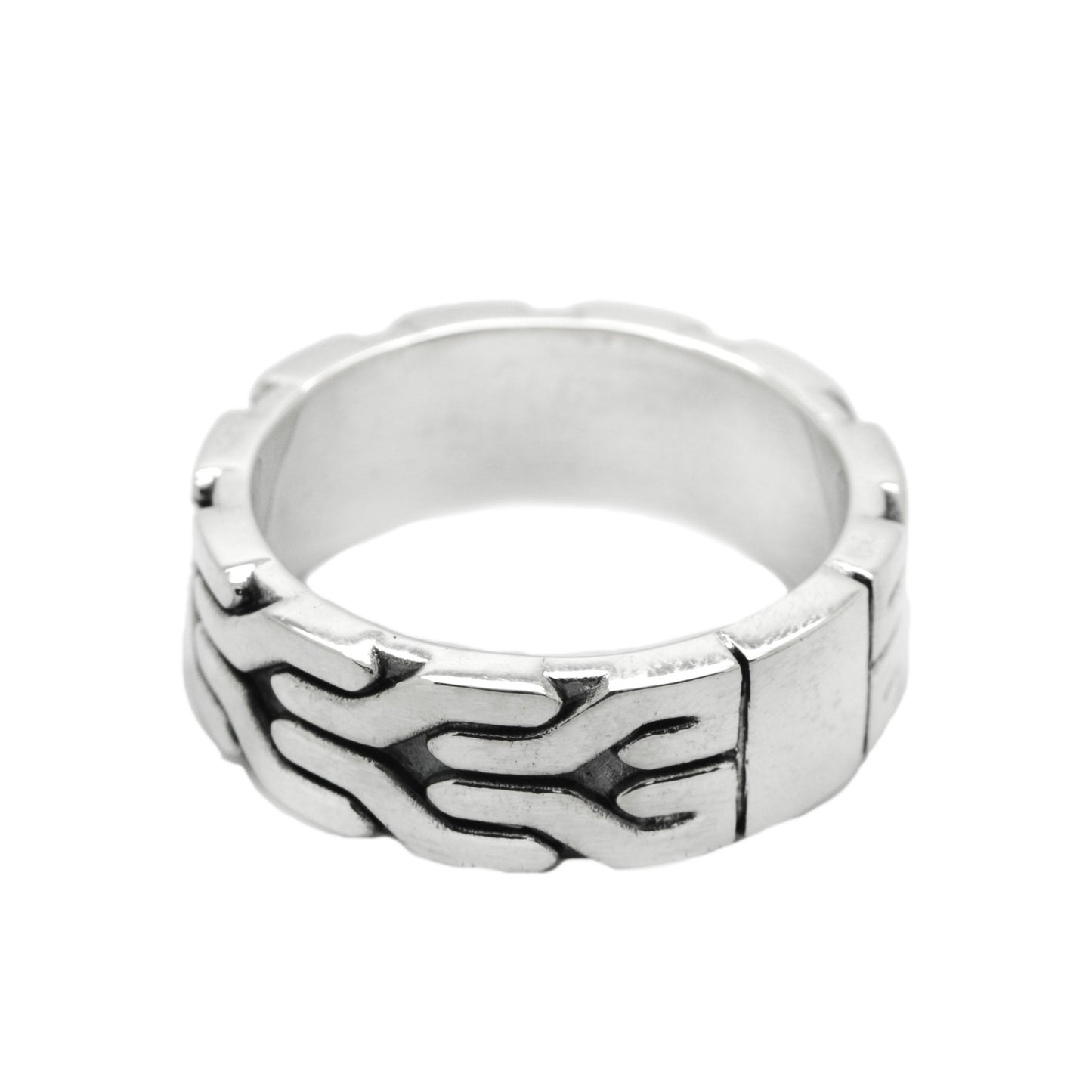 Anillo de plata de ley para hombre con diseño de neumático, motociclista y camionero