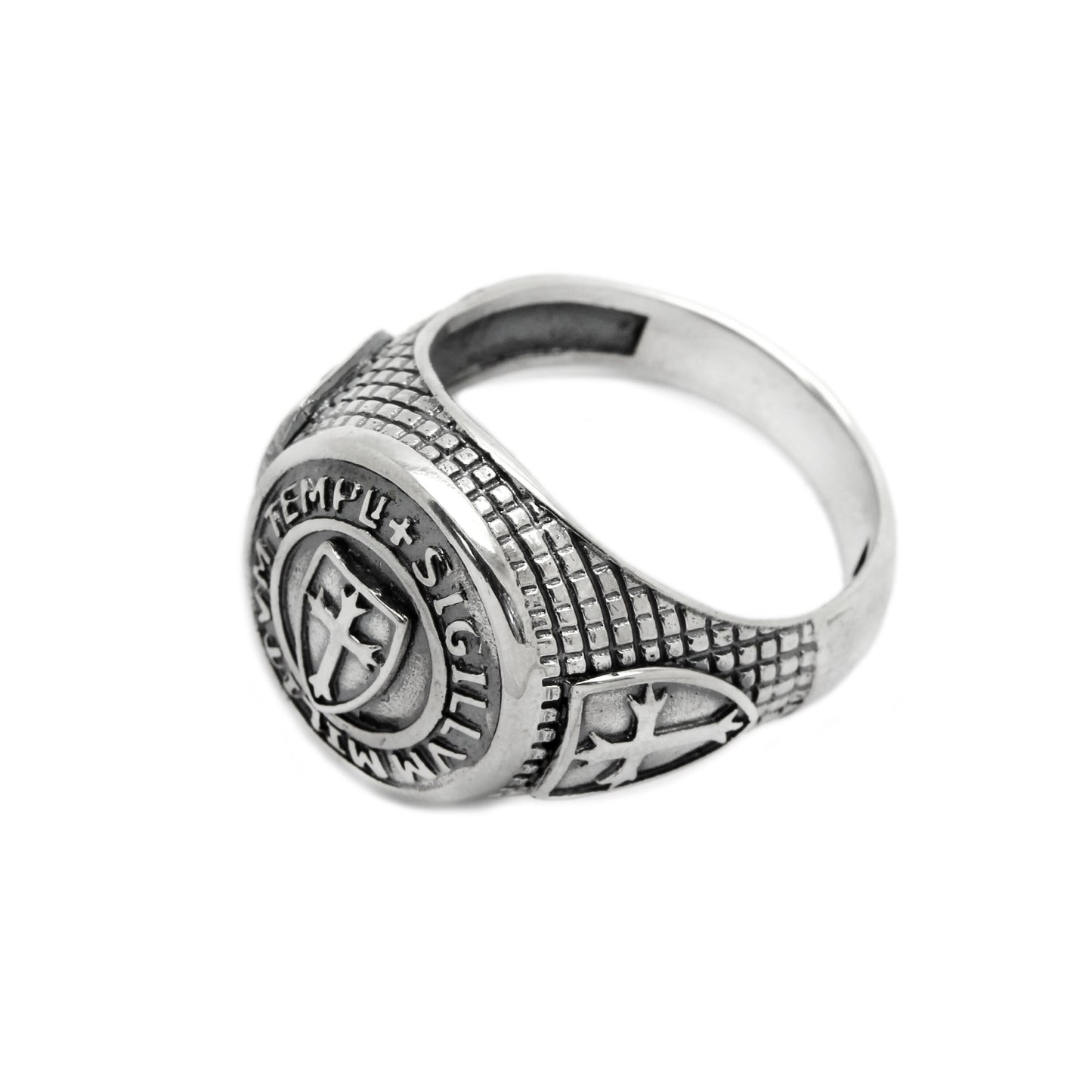 Anillo Sello de los Soldados del Temple Plata 925 y Oro 14K