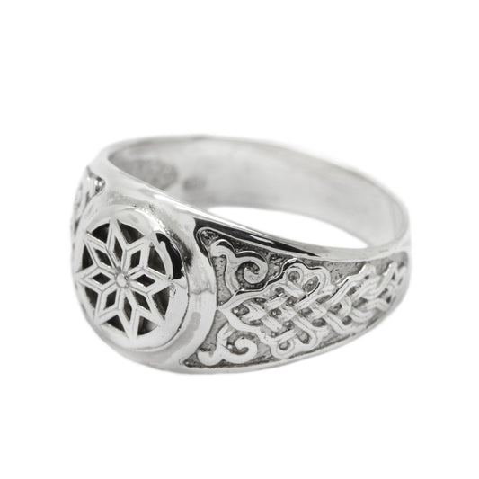 Alatyr Slavic Amulet Mens Ring Sterling Silver Signet
