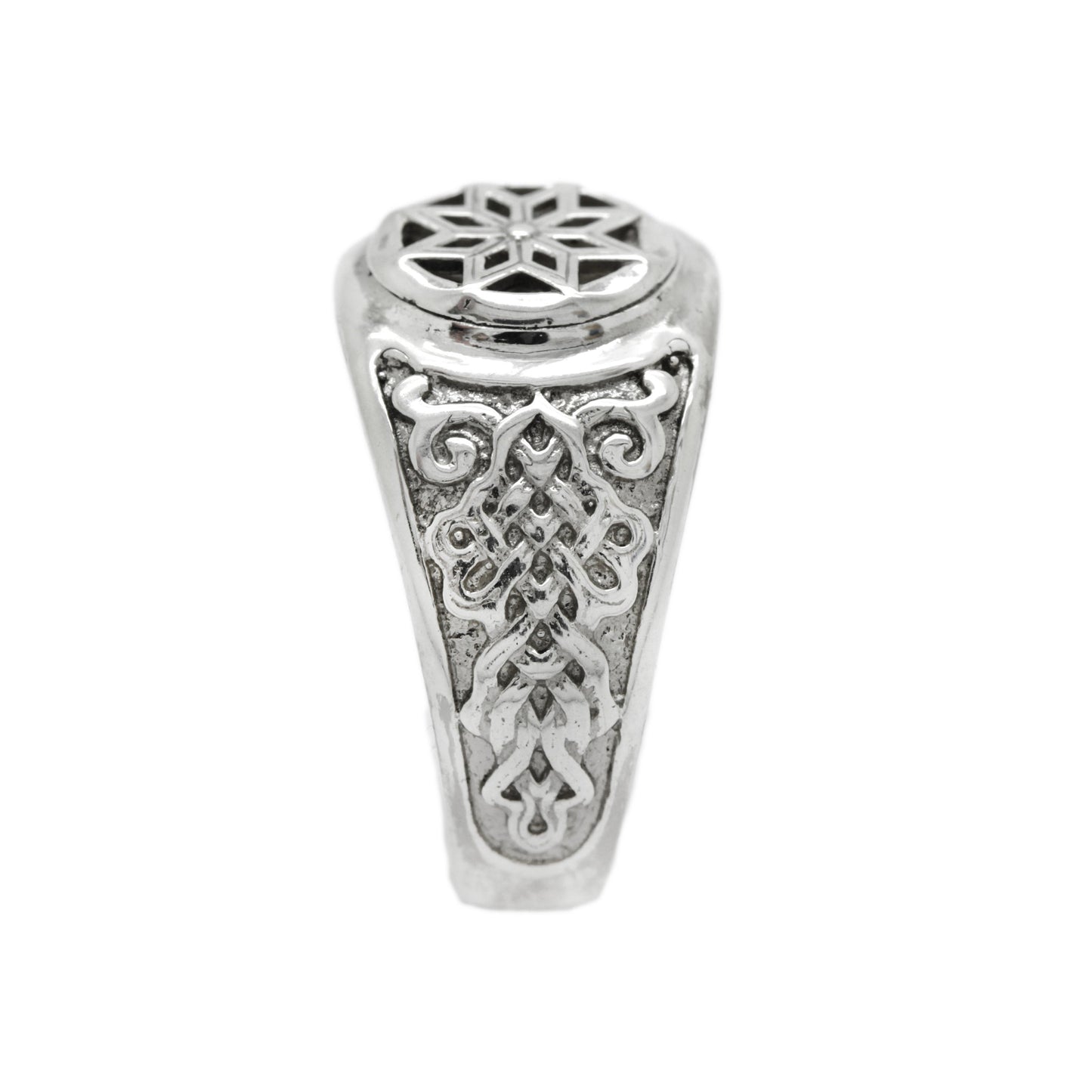 Anillo para hombre con amuleto eslavo de Alatyr, sello de plata de ley