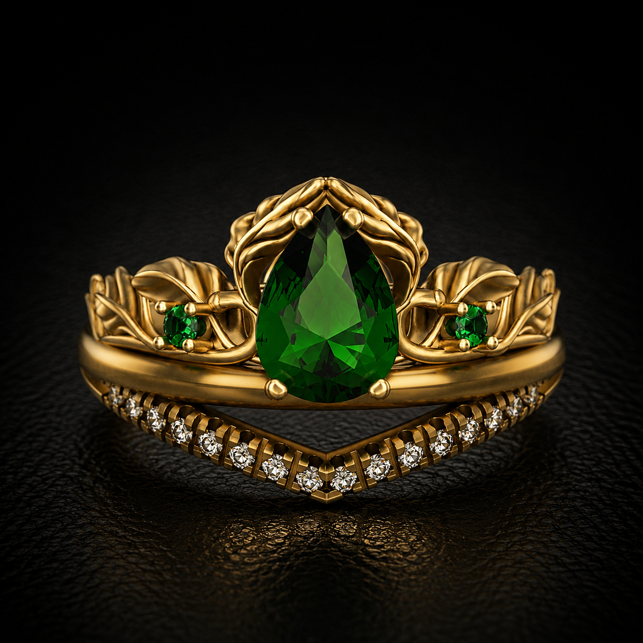 Gold Women Rings collection by Indigo Jewelry featuring handcrafted gold rings with emerald gemstones and refined detail. Elegant women’s gold jewelry inspired by timeless beauty, femininity and sophisticated craftsmanship.