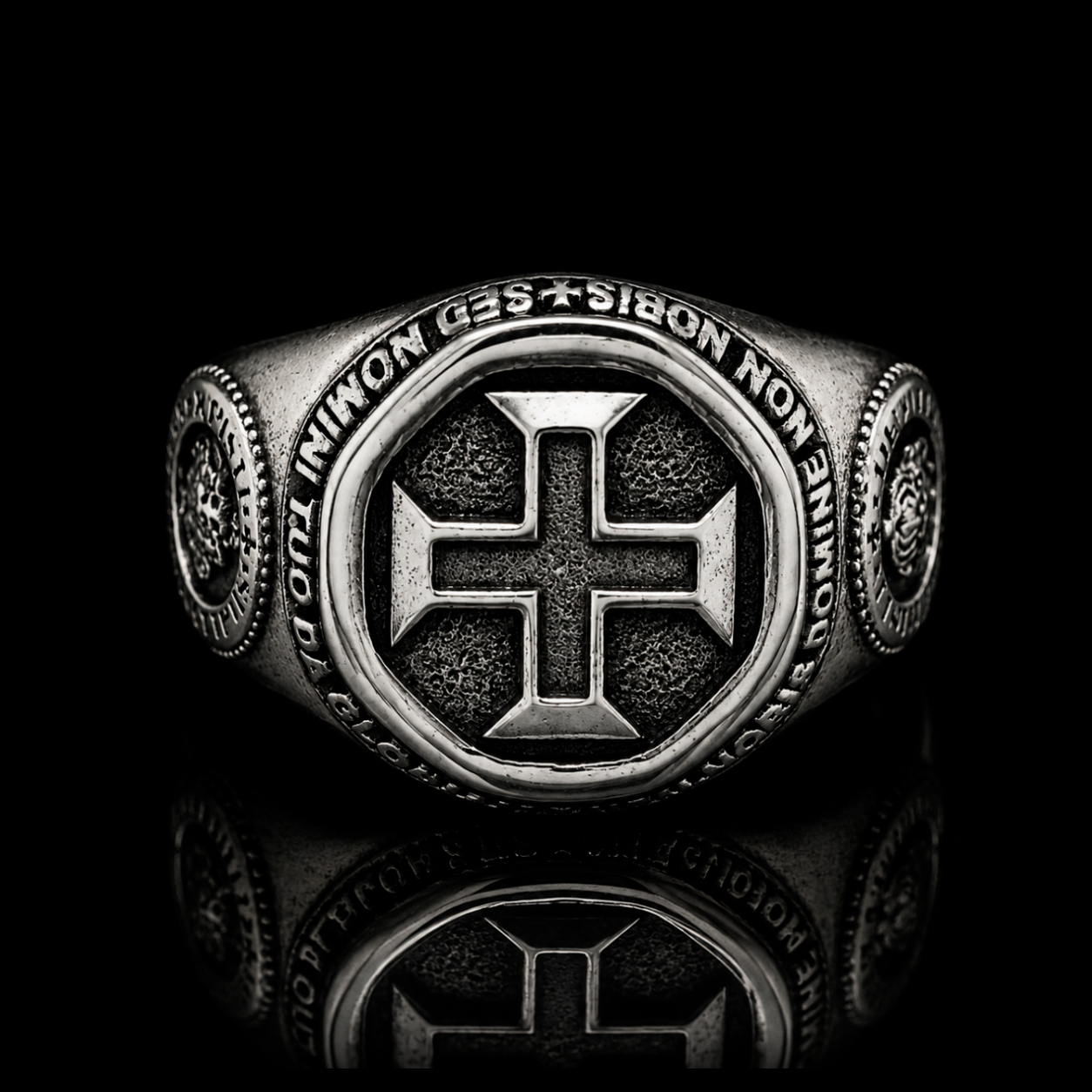 Knights • Medieval collection by Indigo Jewelry featuring a handcrafted oxidized sterling silver ring inspired by medieval knights, Templar symbolism and chivalric heritage. Timeless silver jewelry crafted with historical detail and strength.