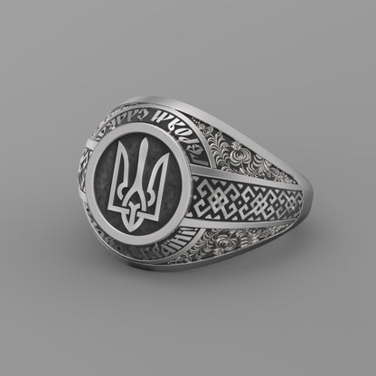 Unique Exclusive Exhibition Ring - Glory to Ukraine, Glory to Hero!