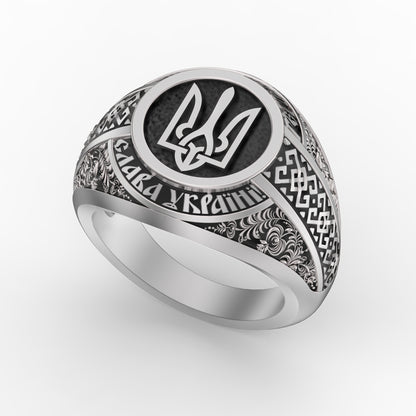 Unique Exclusive Exhibition Ring - Glory to Ukraine, Glory to Hero!