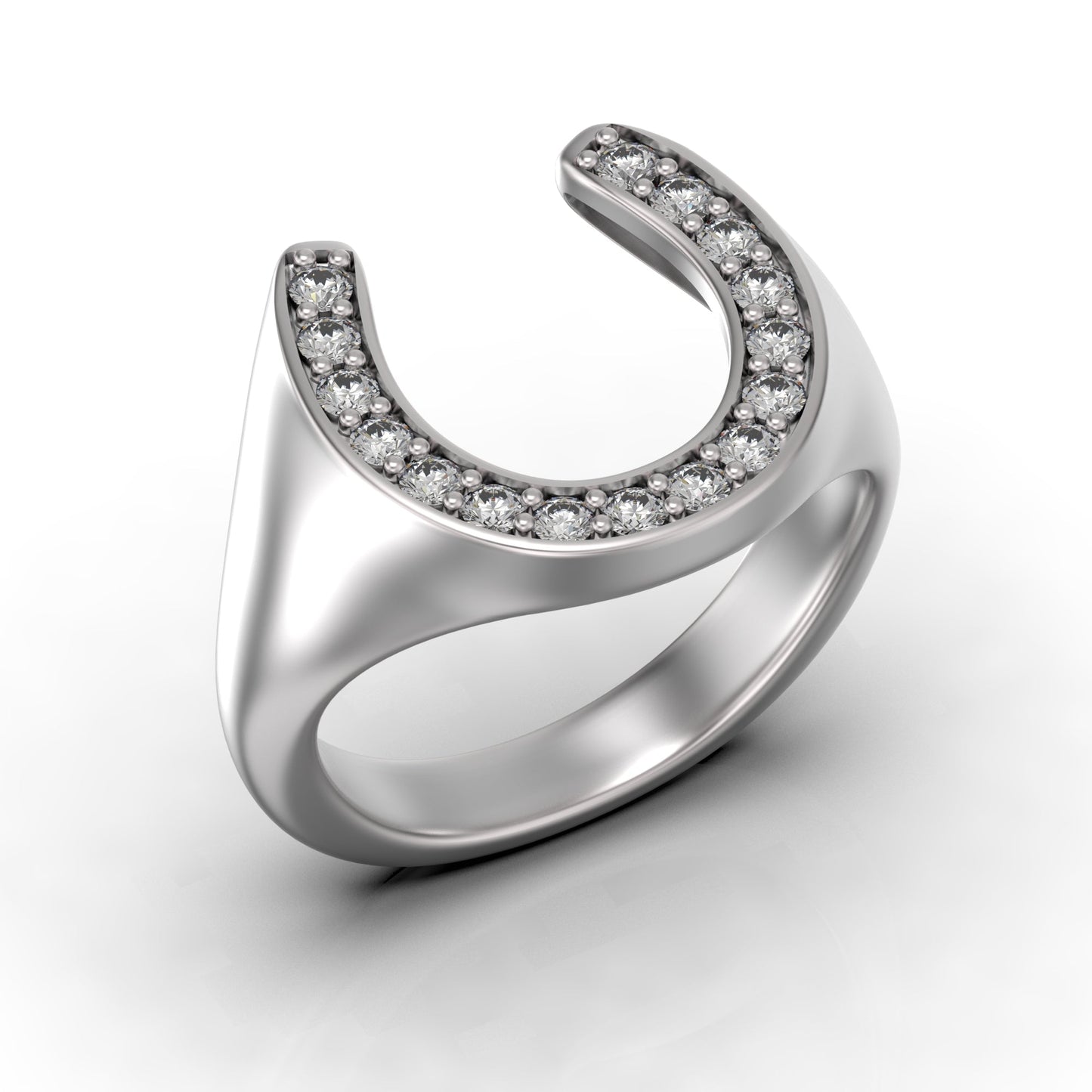 Horseshoe with Gemstones Unisex Ring Symbol of Luck