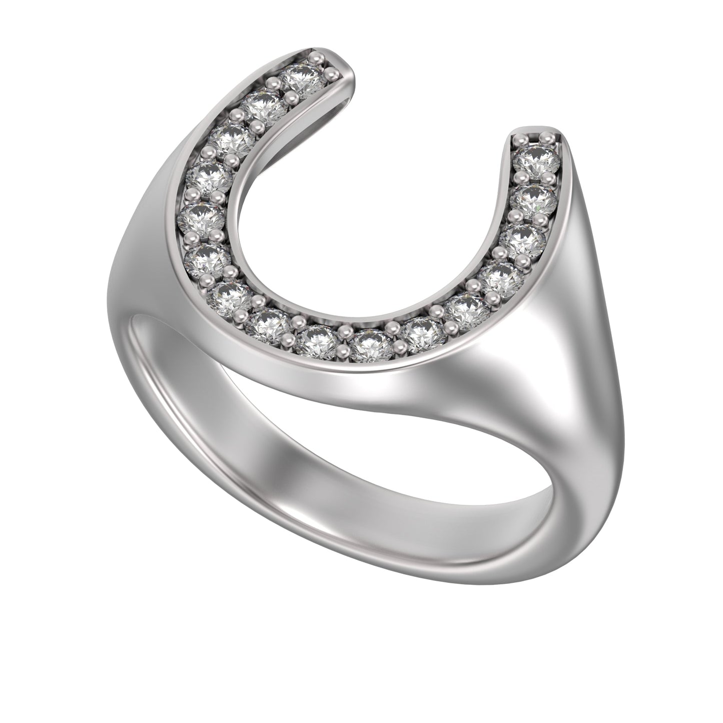 Horseshoe with Gemstones Unisex Ring Symbol of Luck