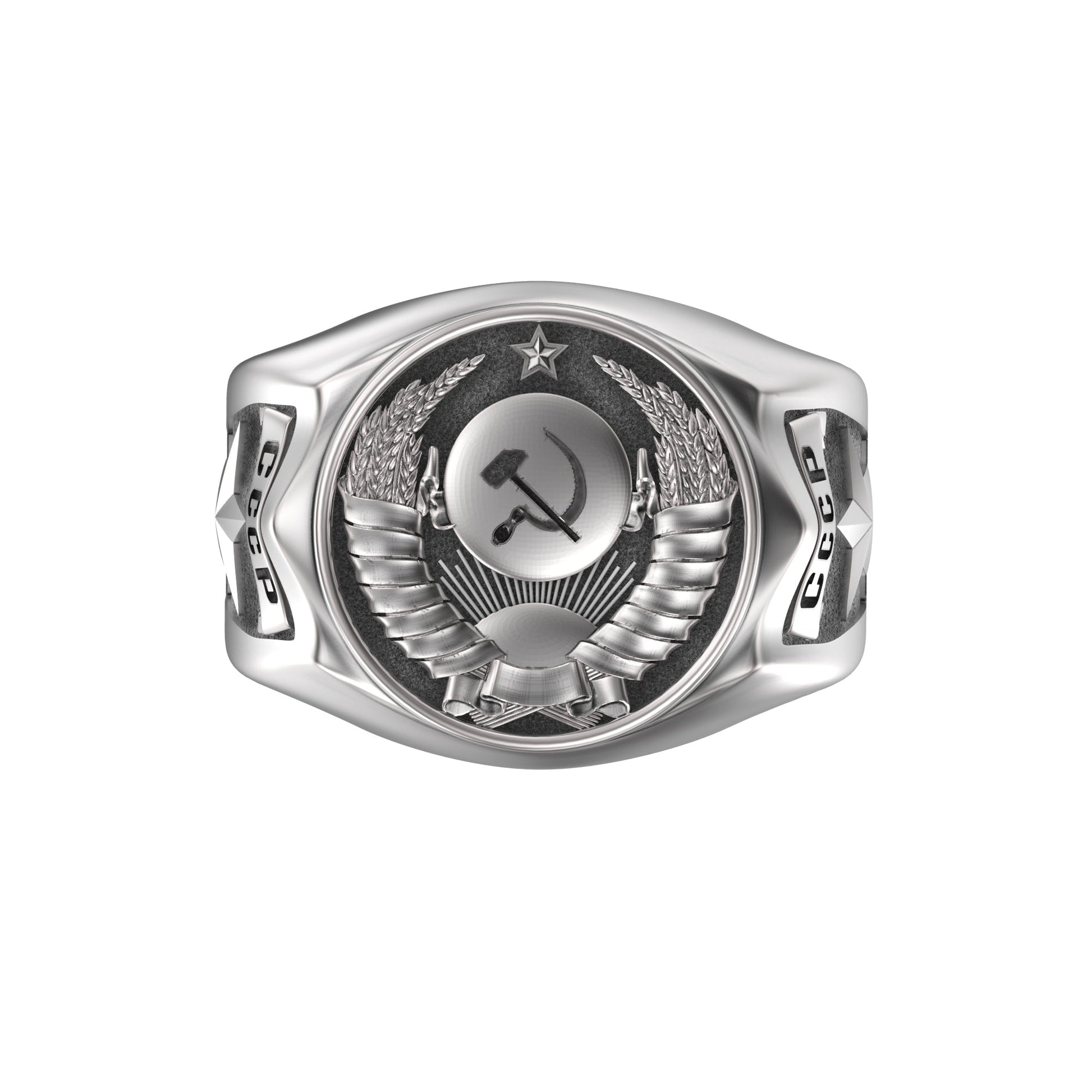 The State Emblem of the USSR, Emblem of the Soviet Union, Sterling Silver Ring