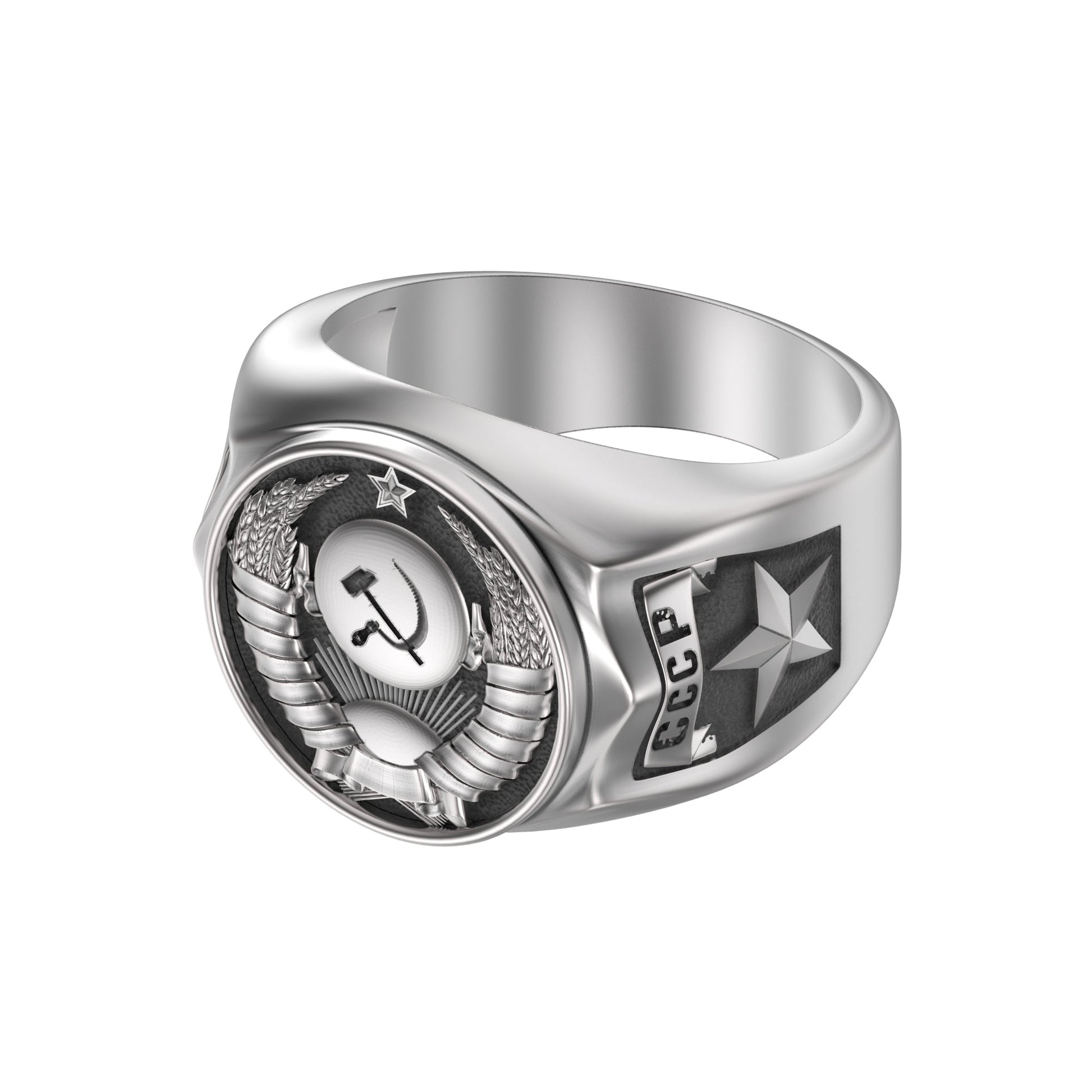 The State Emblem of the USSR, Emblem of the Soviet Union, Sterling Silver Ring
