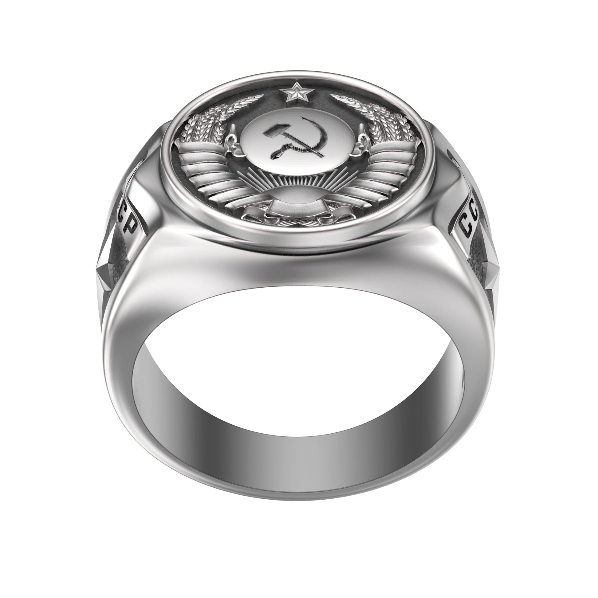 The State Emblem of the USSR, Emblem of the Soviet Union, Sterling Silver Ring