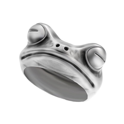 Whimsical Frog Ring, Symbol of Transformation and Playfulness, Silver Ring