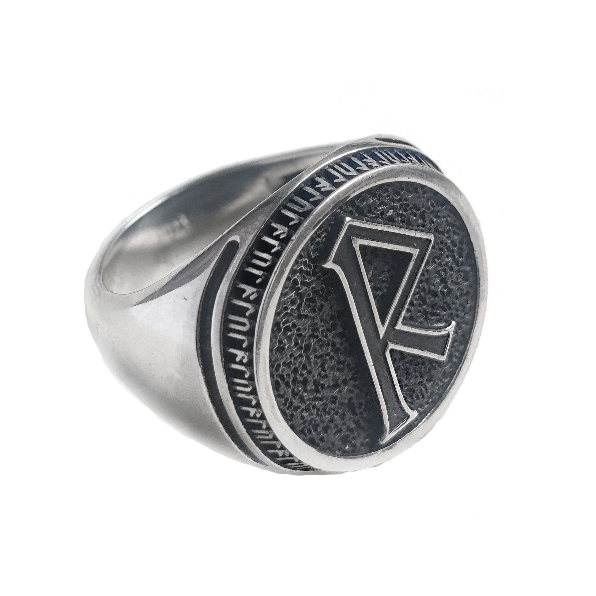 Raido Elder Futhark Runes Sterling Silver Ring