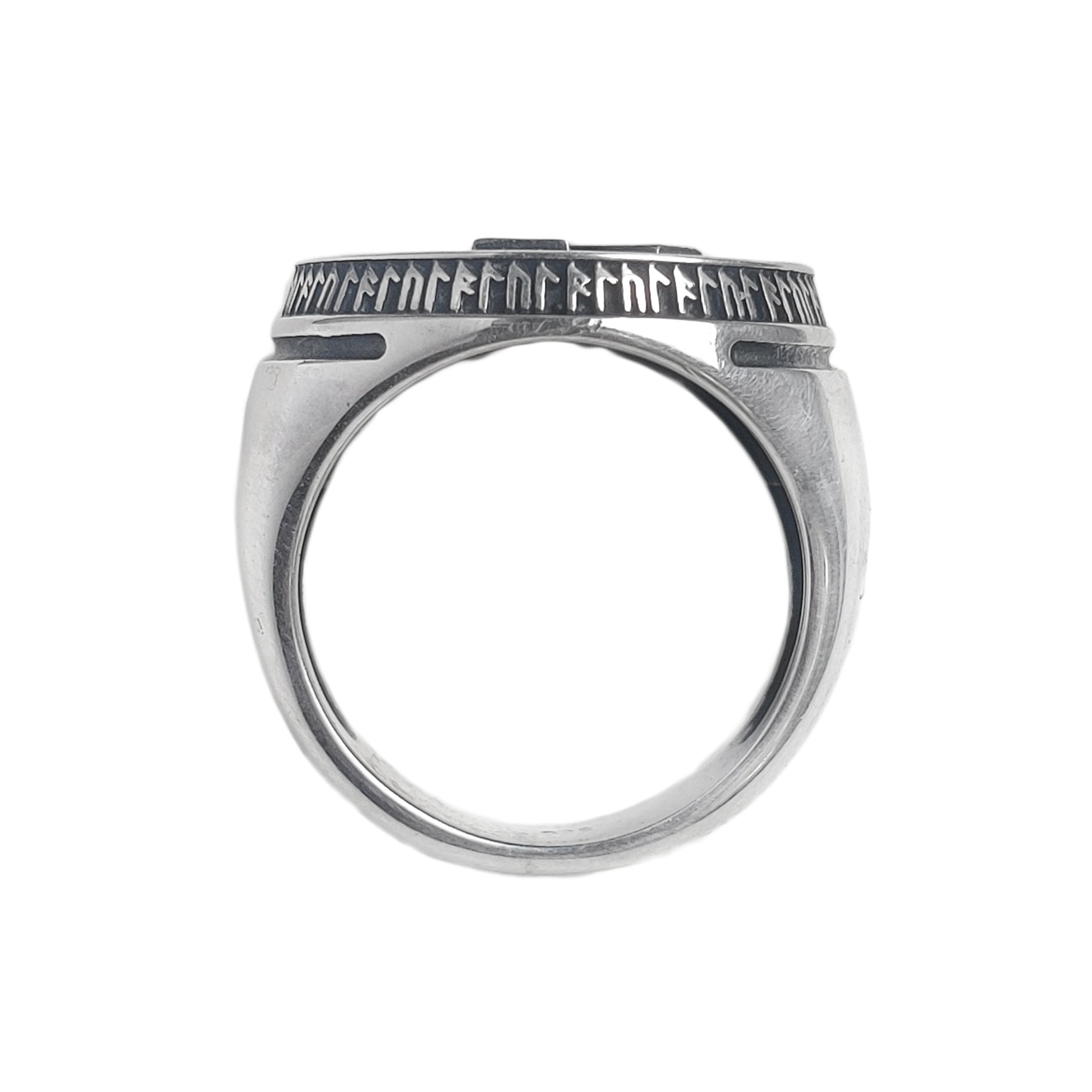 Raido Elder Futhark Runes Sterling Silver Ring