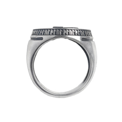 Raido Elder Futhark Runes Sterling Silver Ring