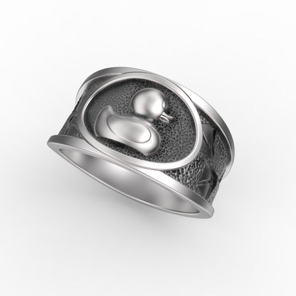 Adorable Duckling Sterling Silver Ring - Cute Rubber Duck Jewelry for Kids and Adults