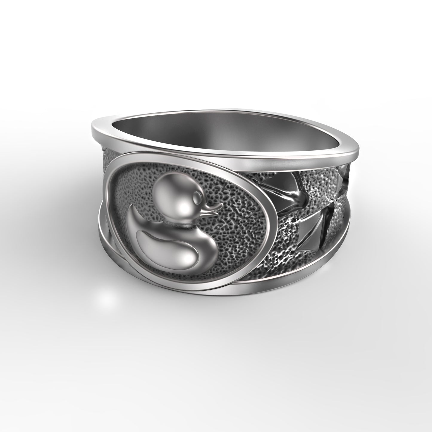 Adorable Duckling Sterling Silver Ring - Cute Rubber Duck Jewelry for Kids and Adults