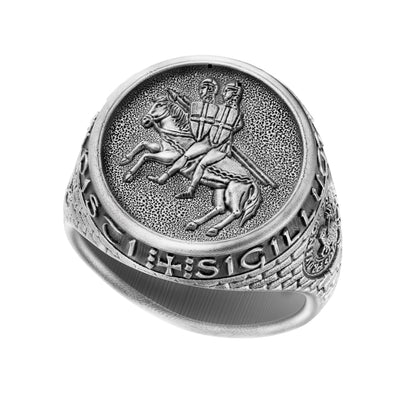 Ancient Style Templar Order of Christ Catholic Silver Signet Ring