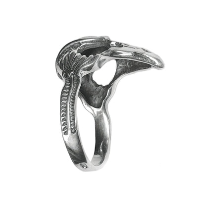 Plague Doctor Mask Unisex Sterling Silver Ring