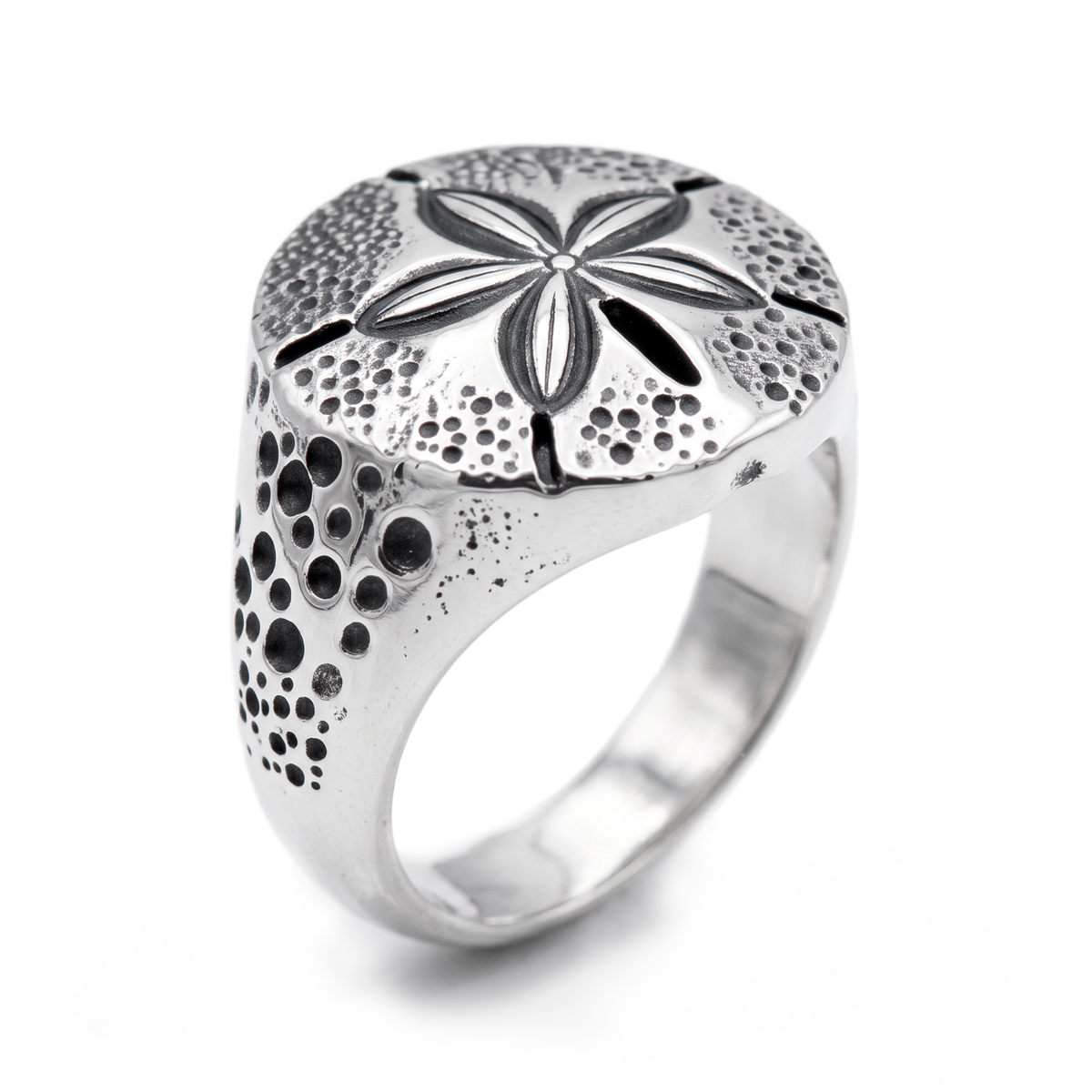 Sand Dollar Silver Signet Ring