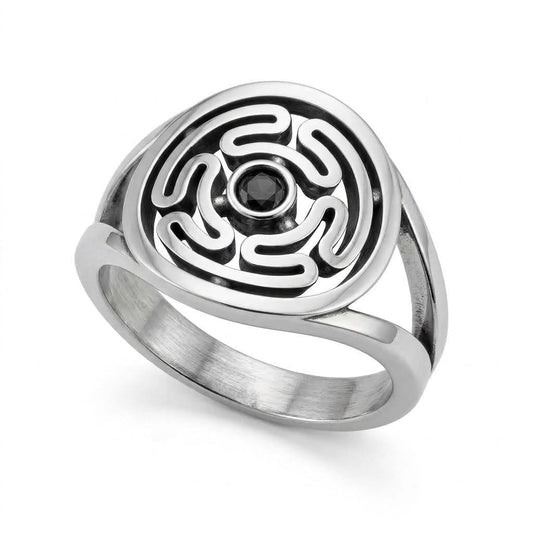 Hecate Dark Goddess Women Occult Sterling Silver Ring from INDIGO jewelry. womens silver ring