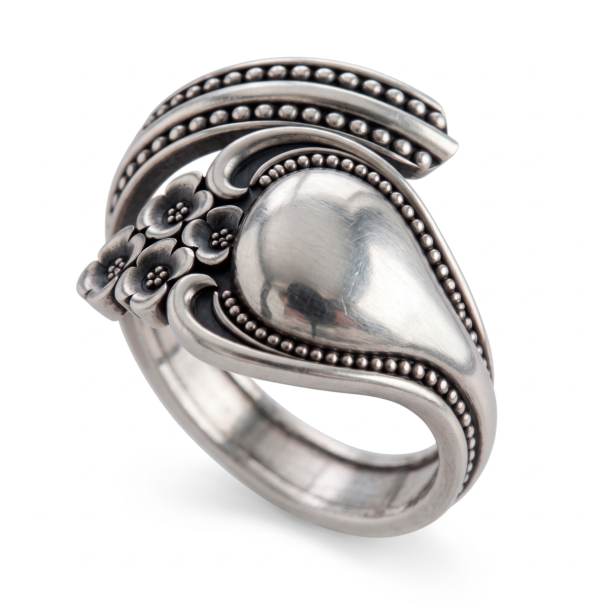 Wrap Spoon Sterling Silver Womens Ring